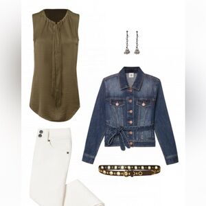 Cabi Cinch top sleeveless XL Loden Green